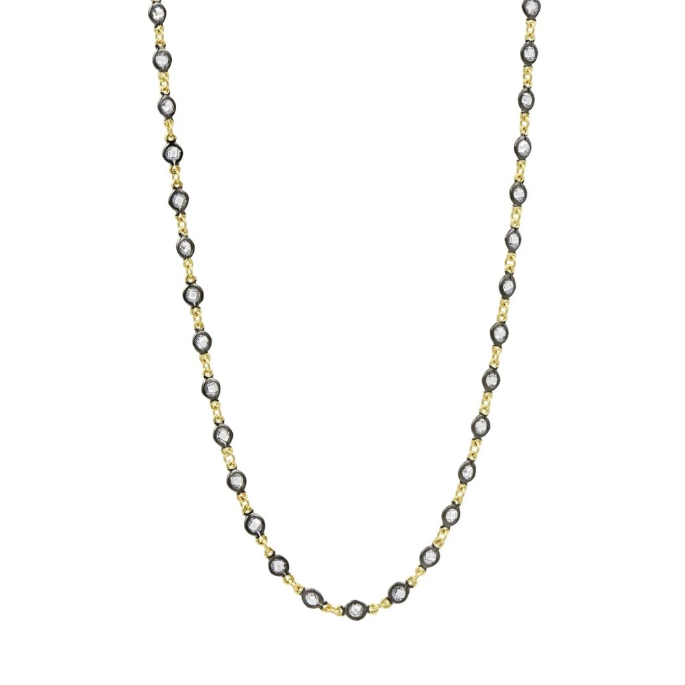 Freida Rothman Faceted Stones Warp Chain Necklace
